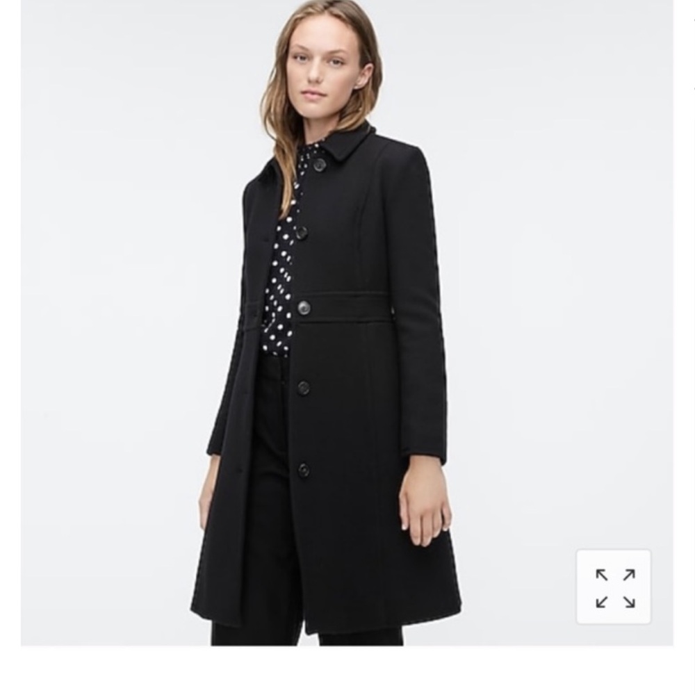 J CREW lady day topcoat in Italian double-cloth wool blend BLACK SIZE 4